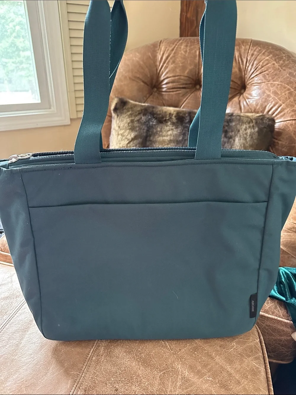 OSPREY Teal Green laptop Tote Bag with Front and Back  Pockets